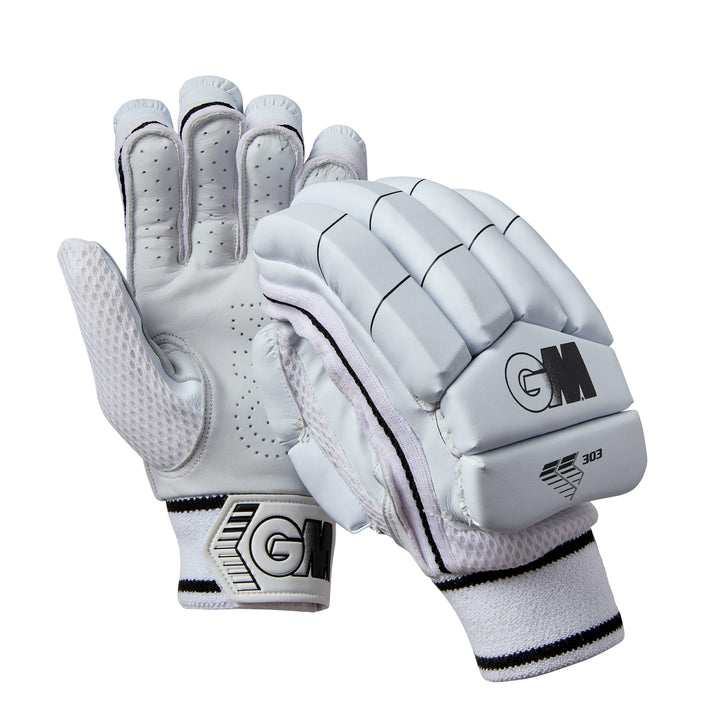 Gunn and Moore GM Cricket-Schlaghandschuhe, 303, schwarz, Junior Rechtshänder, 1 Paar, 51792317