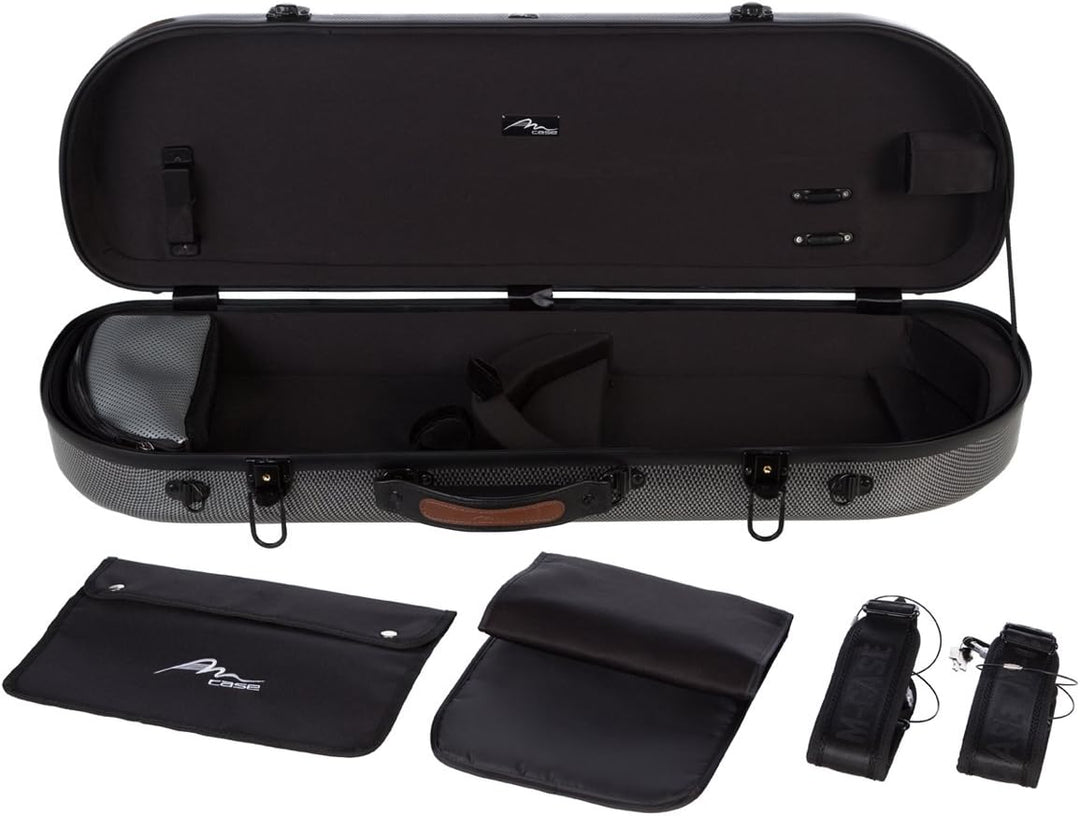 Geigenkoffer Glasfaser Street 4/4 carbon looking M-Case + Notentasche