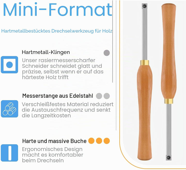 CDBP Drechselwerkzeug - Holzdrehwerkzeug für Grobbearbeitung mit hartmetallbestückten Drehmeisseln u