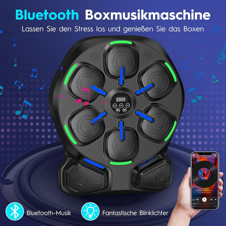 RevFit Music Boxing Machine mit LED-Lichtern, Bluetooth, 9 Geschwindigkeitsmodi & Zählmodus, Elektro