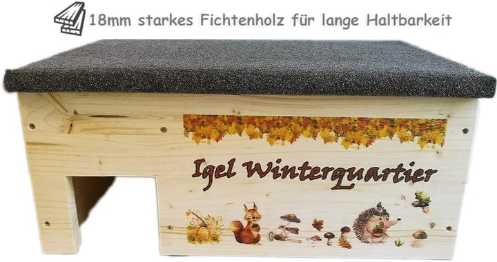 Nagerstore Igelhaus Igelhütte XXL mit Labyrintheingang Winterquartier Katzensicher Winterfest, Ficht