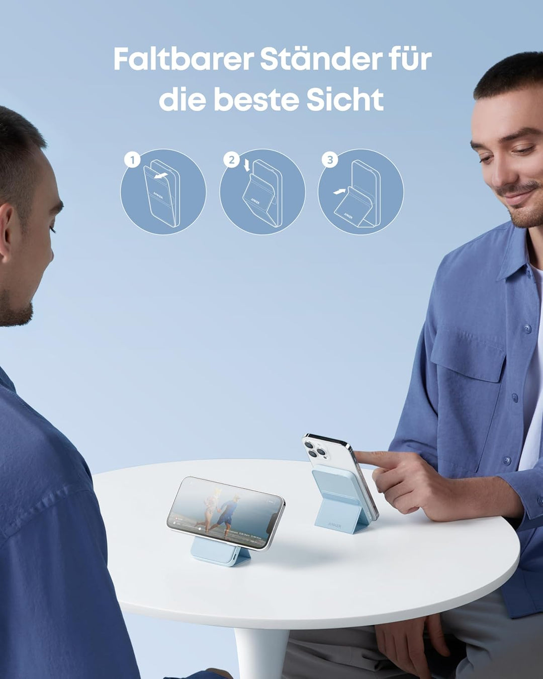 Anker 622 Magnetische Kabellose Powerbank (MagGo), 5000mAh Klappbare Magnetische Powerbank mit USB-C