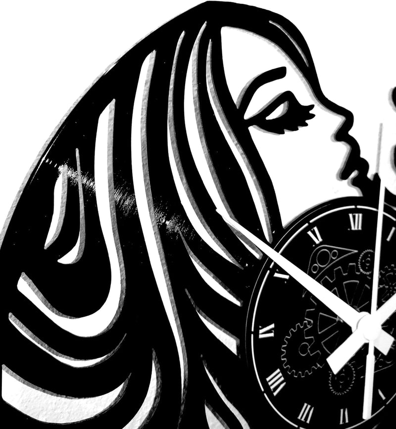 Instant Karma Clocks Wanduhr aus Vinyl Schallplattenuhr mit Schönheitszentrum Beauty Salon Friseursa