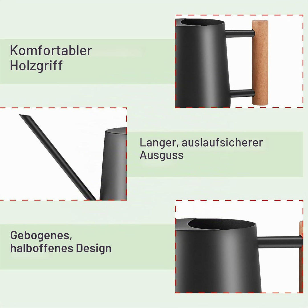 1L Giesskanne Zimmerpflanzen, (1000 ml) 35 Oz Metall Edelstahl Klein Giesskanne mit Langem Auslauf u