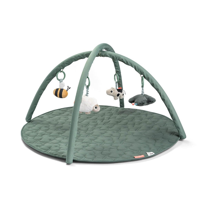 Done by Deer Activity Spielmatte – Tiny Farm – Grün | Baby Krabbeldecke mit Spielbogen & 4 Spielzeug
