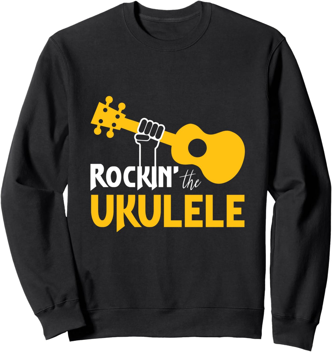 Rockin Ukulele Musikinstrument Akustik Gitarrist Uke Musik Sweatshirt