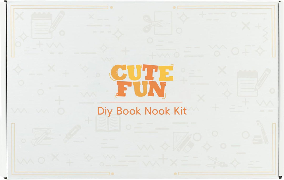 Cutefun Book Nook, DIY Miniatur Haus Kit für Erwachsene 3D Holzpuzzle Mini Booknook Bücherregal Mode