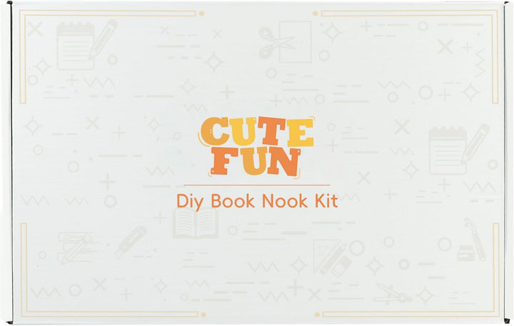 Cutefun Book Nook, DIY Miniatur Haus Kit für Erwachsene 3D Holzpuzzle Mini Booknook Bücherregal Mode
