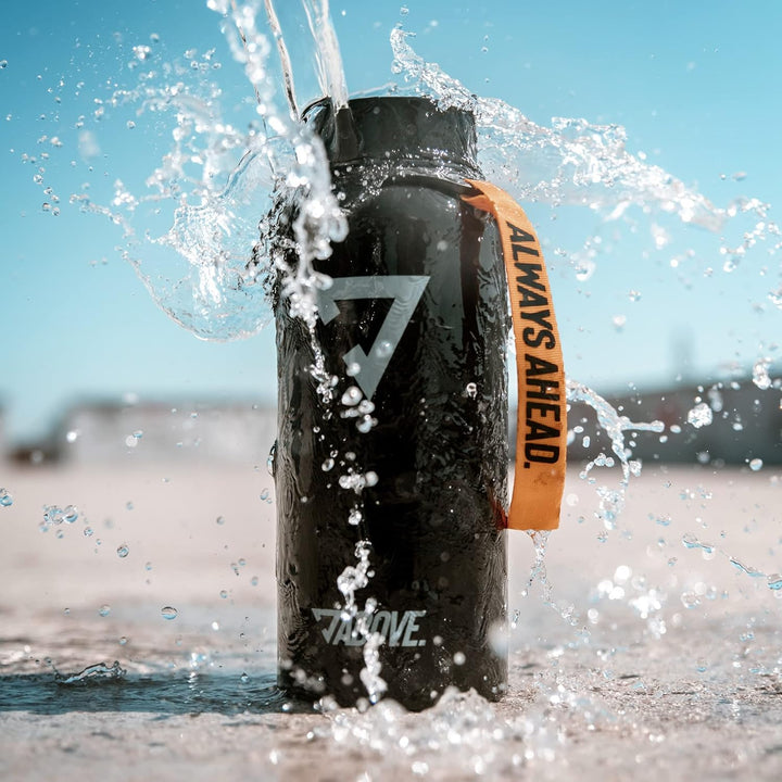 ABOVE. Trinkflasche Edelstahl 1L I Gratis Trinkverschluss I BPA-FREI I Thermosflasche hält bis zu 12