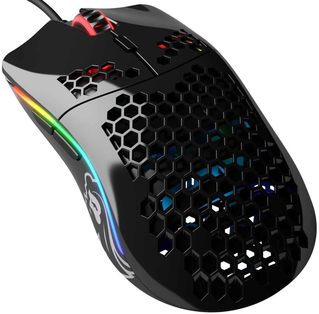 Glorious Gaming Mouse - Model O Minus 58 g Superlight Honeycomb Mouse, Glossy Black Mouse, USB Gamin