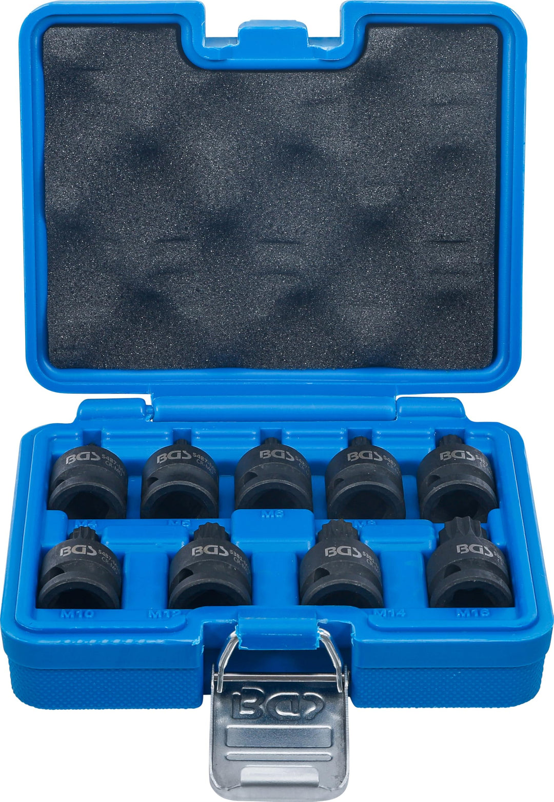 BGS 5487 | Kraft-Bit-Einsatz-Satz | 12,5 mm (1/2") | Innenvielzahn (für XZN) M4 - M16 | 9-tlg. Länge