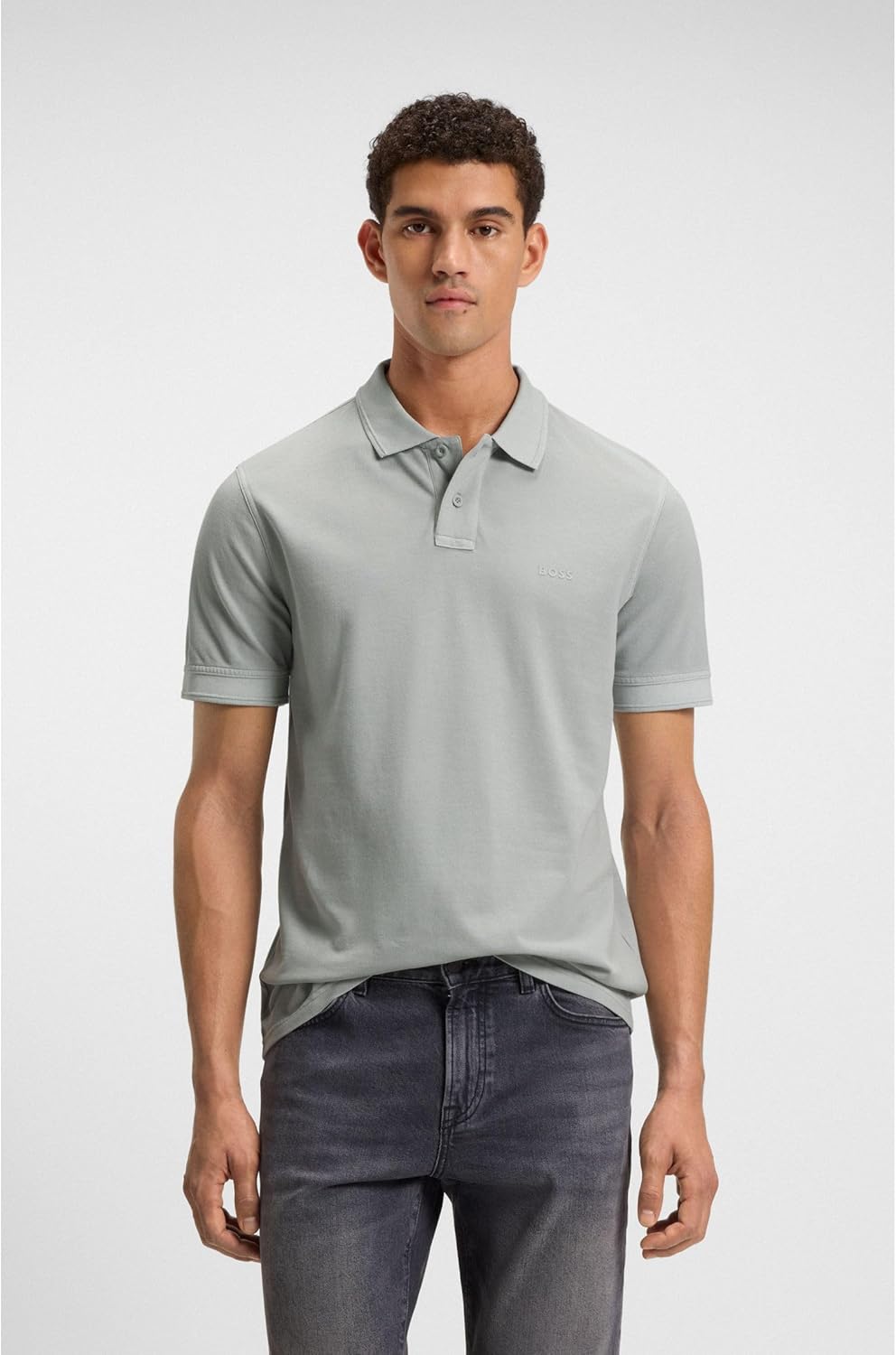 BOSS Herren Prime Polohemd S Silver 043, S Silver 043