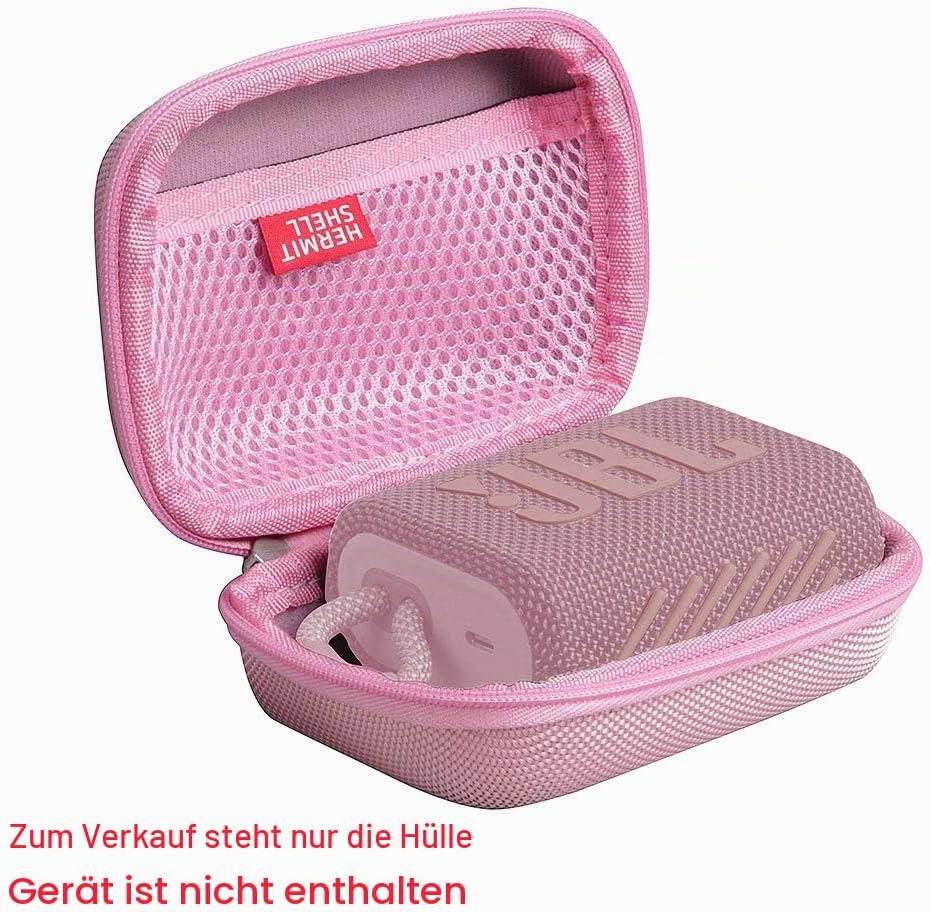 Hermitshell Hartschalen-Reiseetui für JBL Go 4 / JBL GO 3 Wasserfester, tragbarer Lautsprecher (Rosa