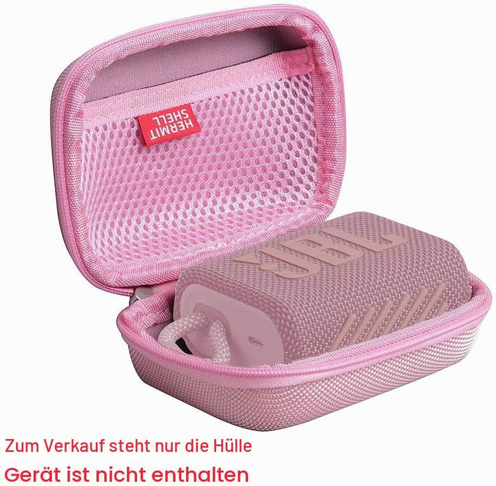 Hermitshell Hartschalen-Reiseetui für JBL Go 4 / JBL GO 3 Wasserfester, tragbarer Lautsprecher (Rosa
