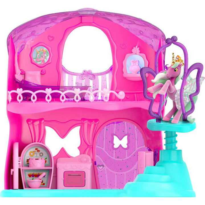 Galupy Unicorn Mariposa House - Spielset mit Einhorn Figur & Haus mit spezieller Aufzugsfunktion & Z