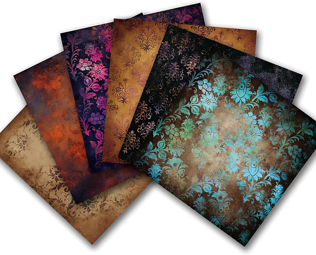 24 Blatt Vintage-Scrapbooking-Papier, 30,5 x 30,5 cm, einseitiges Muster, dekorativer Hintergrund, K