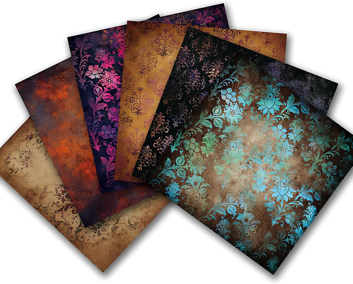 24 Blatt Vintage-Scrapbooking-Papier, 30,5 x 30,5 cm, einseitiges Muster, dekorativer Hintergrund, K