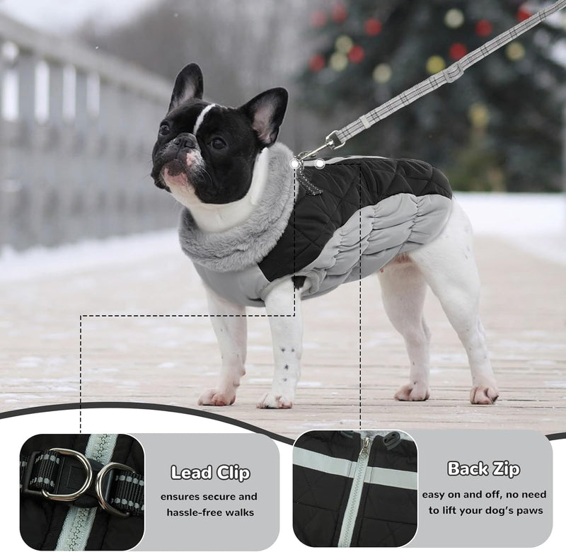 Hjumarayan Hundemantel für Kleine Hunde - Hundemantel Winter Hundemantel mit Geschirr Wintermantel H