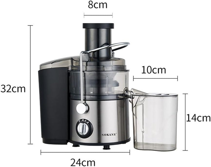 SOKANY 800W Entsafter Gemüse und Obst, Quick Juicer mit optimierter Saftausbeute, Grosse 65 mm Einfü