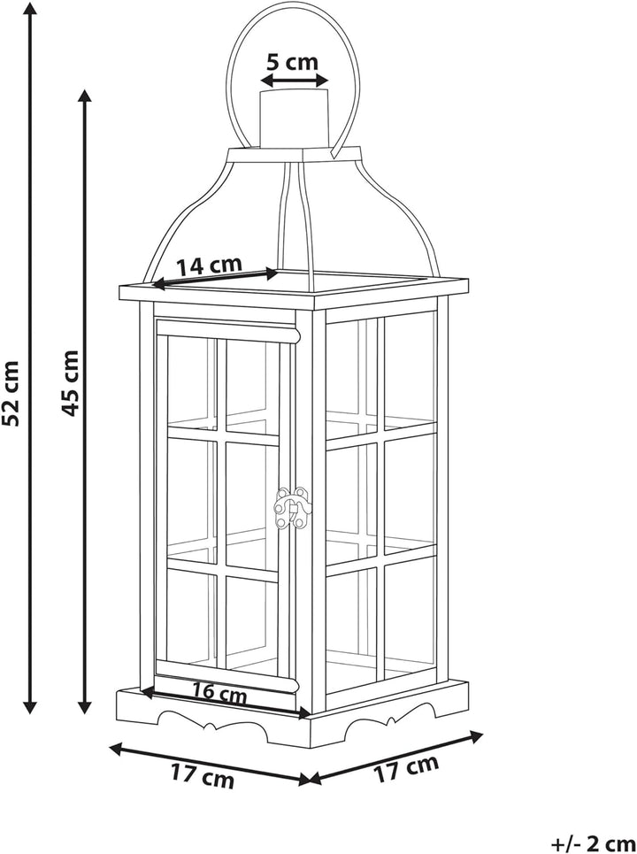 Dekorative Laterne 52 cm hergestellt aus Eisen in Schwarz Clara