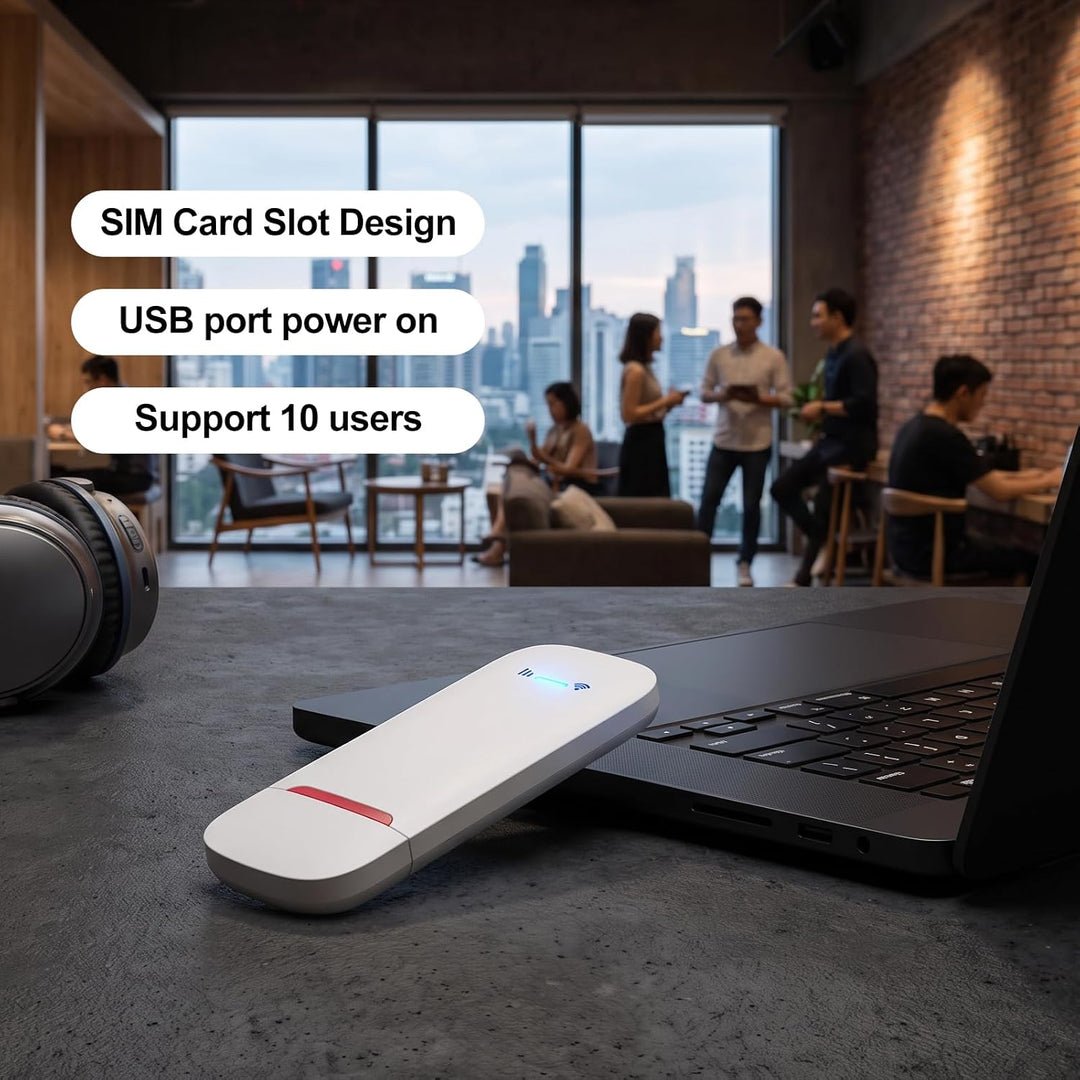 500 Mbit/s 4G LTE USB-Modem-Dongle, Router mit SIM-Kartensteckplatz, Tragbarer Reise-Hotspot, Unters