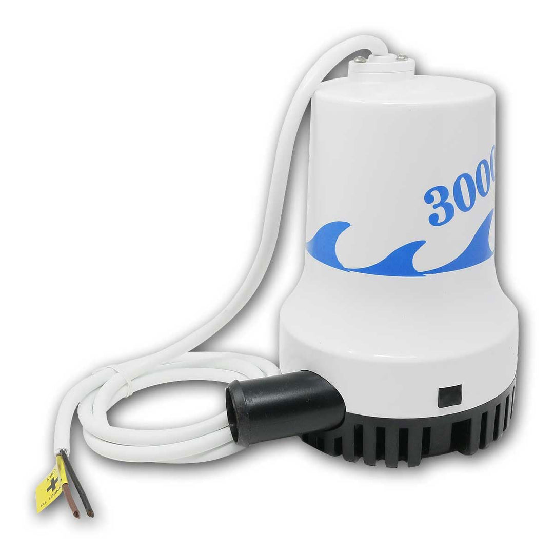 Marine-/Bilge-Tauchpumpe 3000GPH, Fördermenge max. 12600l/h, Förderhöhe max. 4m, 1,4m Anschlussleitu