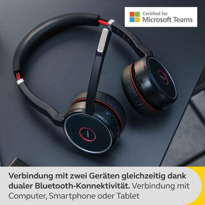 Jabra Evolve 75 SE Schnurloses Stereo-Headset - Bluetooth-Headset mit Mikrofon mit aktiver Geräuschu