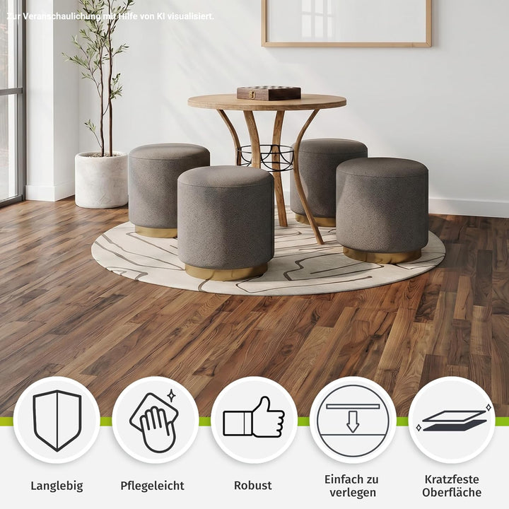 HORI Laminatboden Easy & Selection - Klicklaminat in Holzoptik - 3-Stab Schiffsboden - für Fussboden