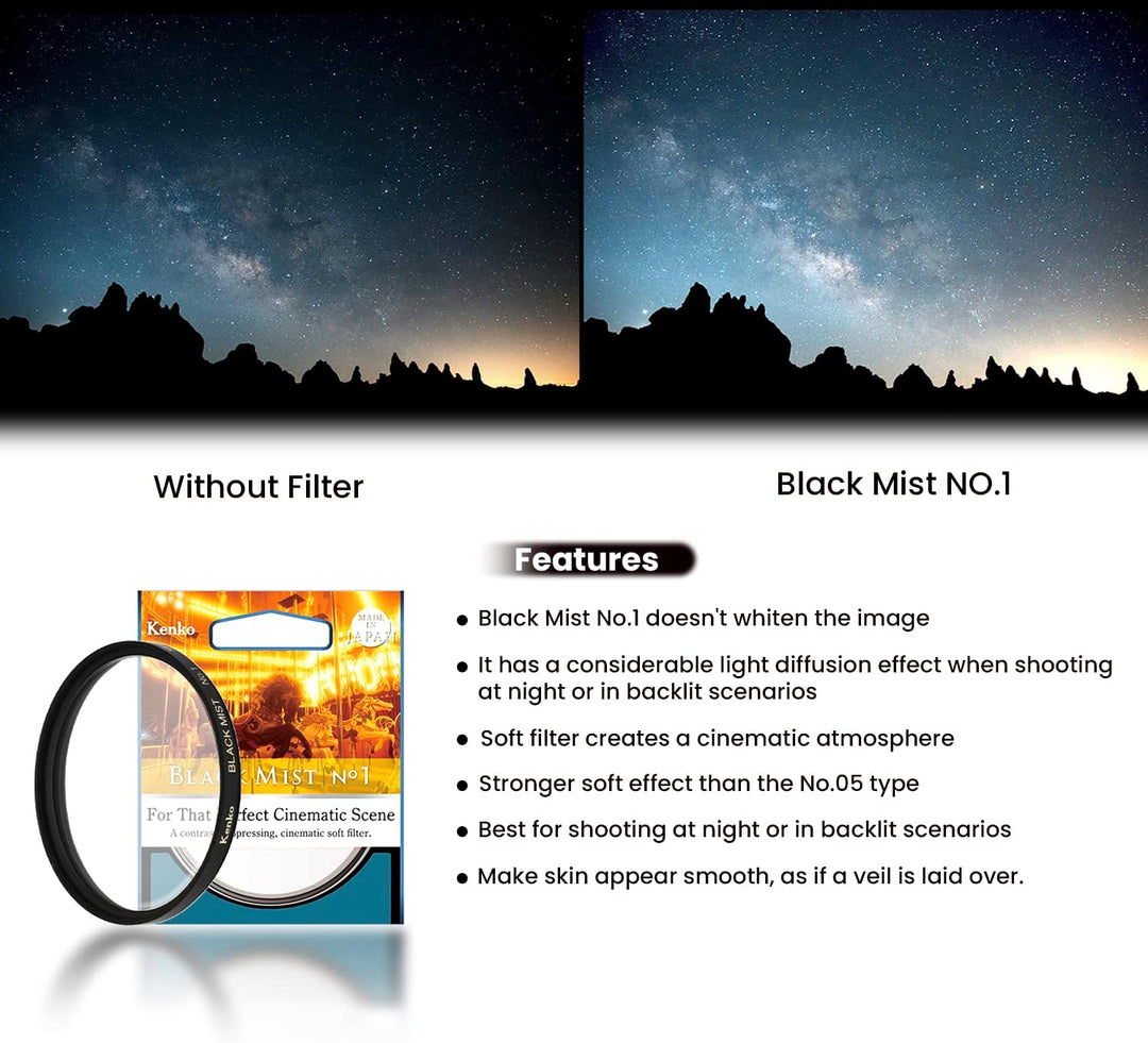 Kenko Mist-Filter Black Mist N°01 ø82mm, Wie eine Szene aus einem Film, 517642, N&amp;