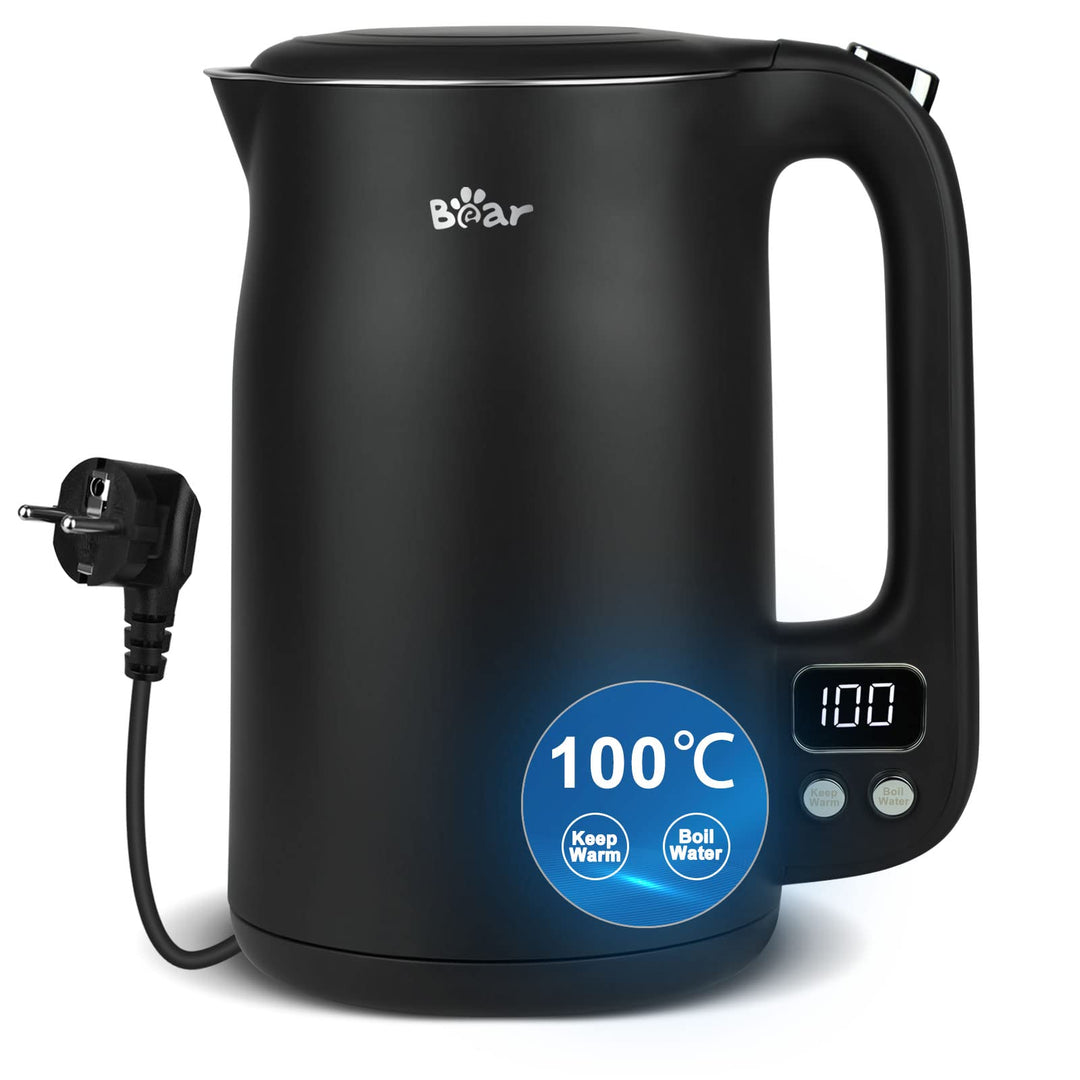 Bear 1.7L 304 Edelstahl Mit 11 Temperaturen Wasserkocher,1800w Trockenaufschutz, Doppelter Verbrühun