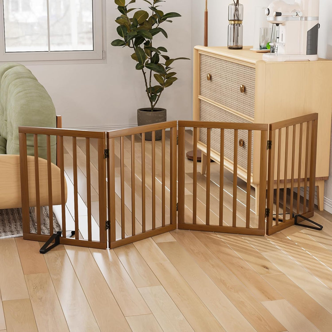 Freistehendes Hundegitter, Faltbares Hundebarriere für Tür,Treppen,Flur,Küche &amp; Schlafzimmer, Freist