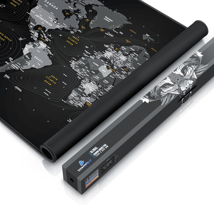 Titanwolf - XXXL Übergrösse Mauspad 1200x800 mm - XXXL Grossformat - Schreibtischunterlage - gummier
