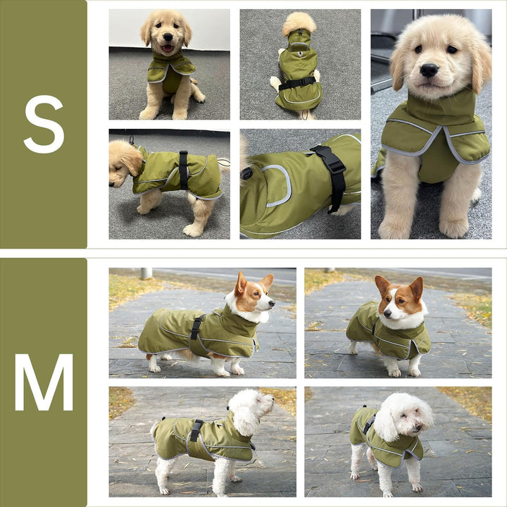 WUFANC Hundemantel Wasserdicht - Reflektierende Hundejacke mit Verstellbarem Verschluss für alle Jah
