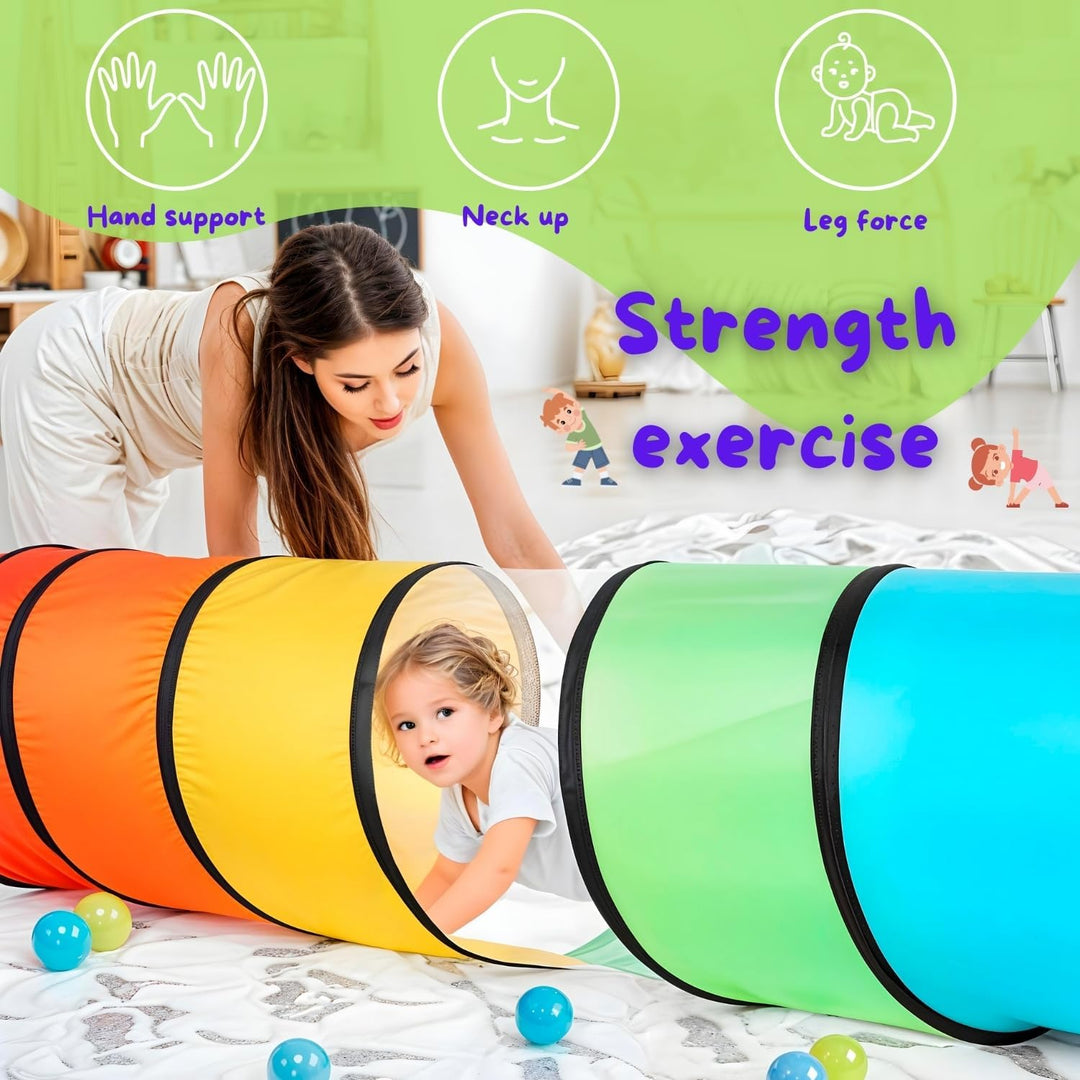 NUBUNI Tunnel XL 180 cm. : Tunnel Kinder : Kriechtunnel : Krabbeltunnel für Kinder : Spieltunnel Kin