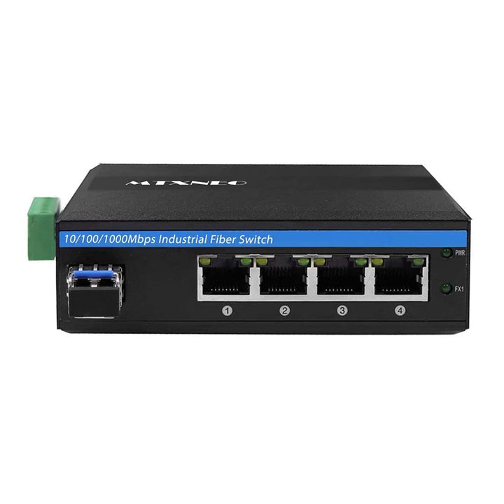 POE-Switch 4 Ports Gigabit-Industrial-Ethernet-Switch mit PoE 802.3at - 30 W/Port SingleMode Bis zu