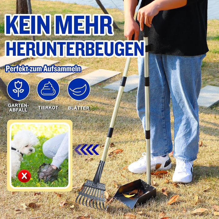 Snagle Paw Hundekotschaufel, 2 Stück Dog Pooper Scooper Hundekotschaufel und Harke Metall Rechen Keh