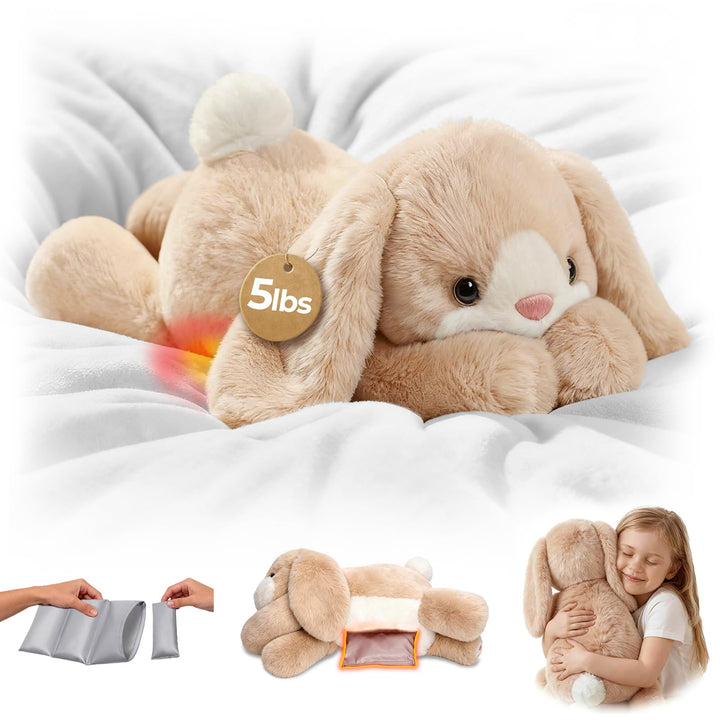 Mewaii 2,3 kg Hase Kuscheltier, Gewichtskuscheltiere für Erwachsene Kids | Erwärmbar Kühlbar, Gewich