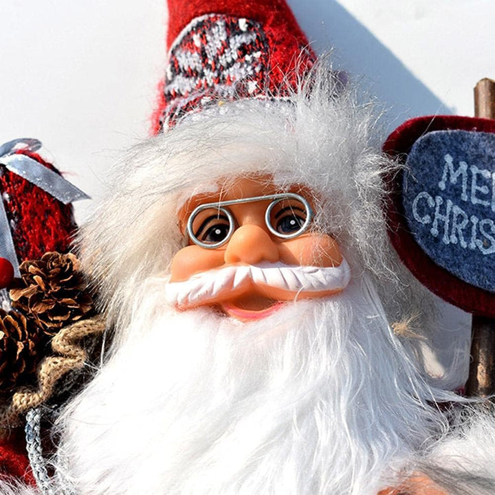 HUSHUI Weihnachtssitzende Figur Stehender Weihnachtsmann,Weihnachtsvitrine Dekoration Sitzender Weih