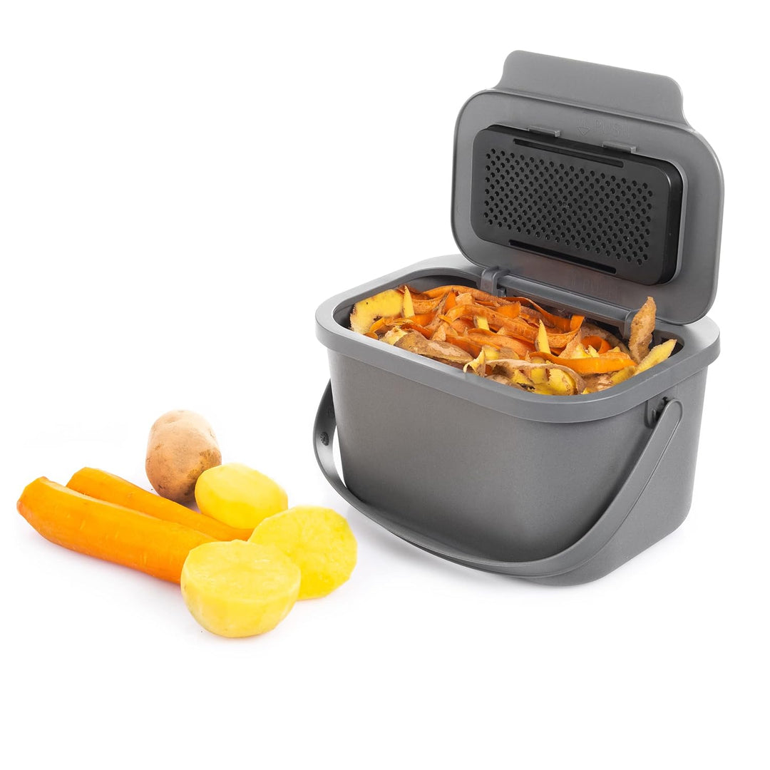 Go Practic Abfalltrennsystem zur Mülltrennung in der Küche | Abfallsystem mit Klick-Deckel | Müllkor