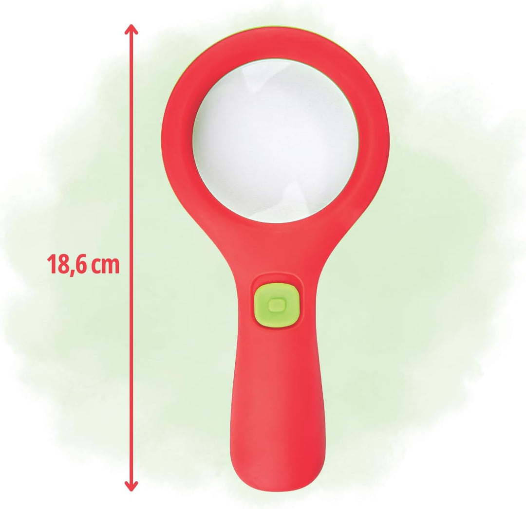 moses. Krabbelkäfer Lichtlupe, Lupe mit Licht für Kinder ab 3 Jahren, Mit 3 LEDs ['Rot'] klein, [&ap