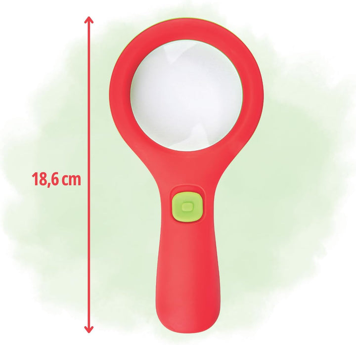 moses. Krabbelkäfer Lichtlupe, Lupe mit Licht für Kinder ab 3 Jahren, Mit 3 LEDs ['Rot'] klein, [&ap