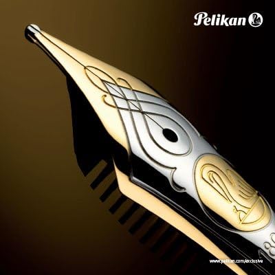 Pelikan Füllhalter Souverän 1000, Schwarz, Feder B (breit), hochwertiger Kolbenfüller im Geschenk-Et