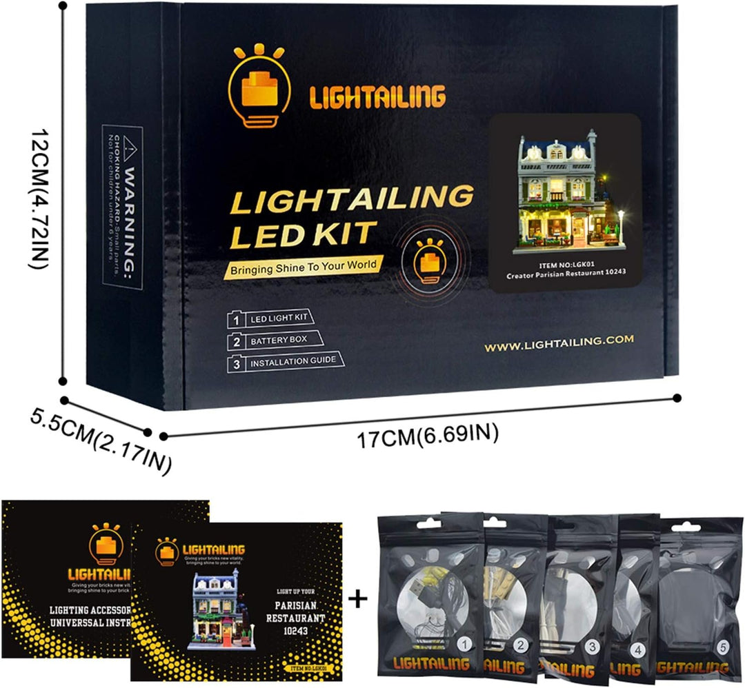 LIGHTAILING Licht-Set Für (Creator Pariser Restaurant) Modell - LED Licht-Set Kompatibel Mit Lego 10