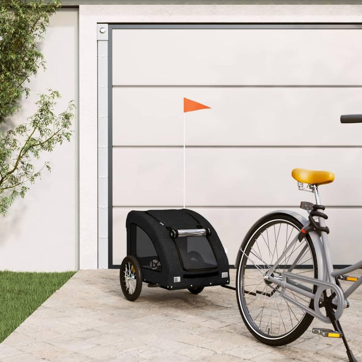 Fahrradanhänger Hunde Schwarz Oxford-Gewebe und Eisen, Fahrrad Anhänger, Lastenanhänger, Handwagen,
