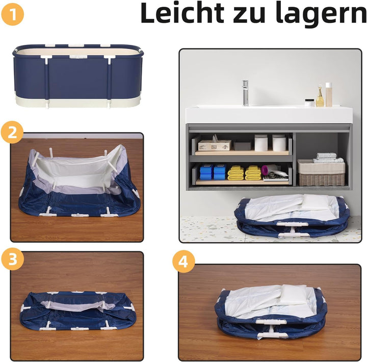 Faltbare Badewanne, installieren und tragbare abnehmbare Badewanne, Geeignet für Erwachsene und Kind