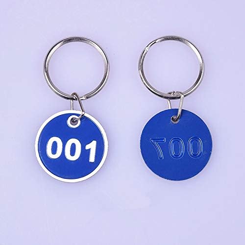 Aluminum Alloy Metal Key Tag Set, Number ID Tags Key Chain, Numbered Key Rings Gelb 1 to 100, Gelb 1