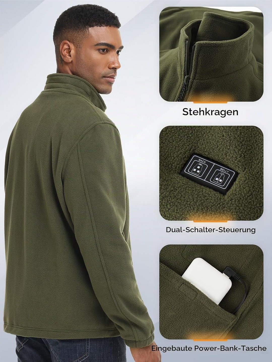 LABEWVI Beheizbare Weste, Heizweste für Damen Herren, Beheizte Jacke mit 10000mAh Powerbank, C1 Pola