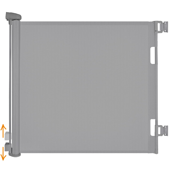 iMoebel Türschutzgitter Treppenschutzgitter Ausziehbar Breite 0-140cm Höhe 83cm, Rollgitter Absperrg