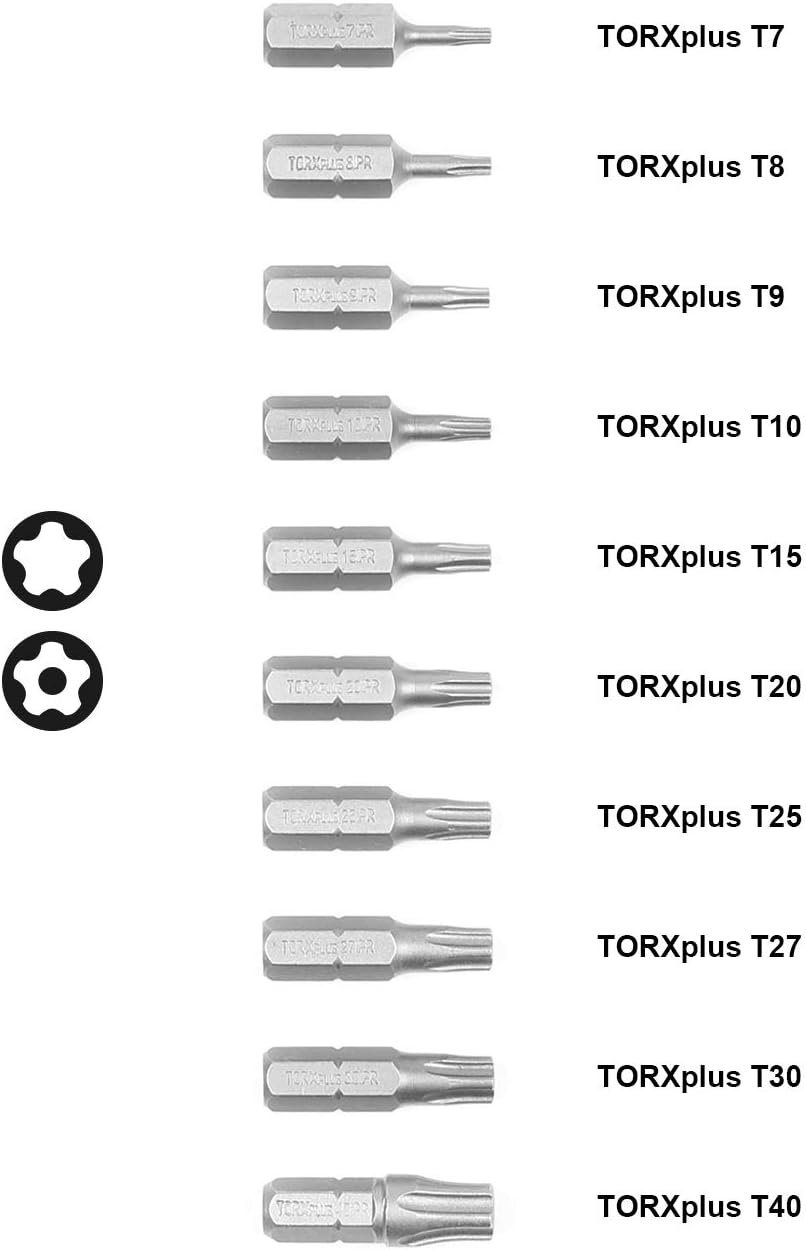 Protorq TORX PLUS IPR, Torx Plus 5-Punkt Manipulationssichere Sicherheits-Bits (IPR 7-IPR 40), 25mm,