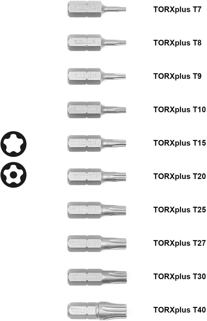 Protorq TORX PLUS IPR, Torx Plus 5-Punkt Manipulationssichere Sicherheits-Bits (IPR 7-IPR 40), 25mm,